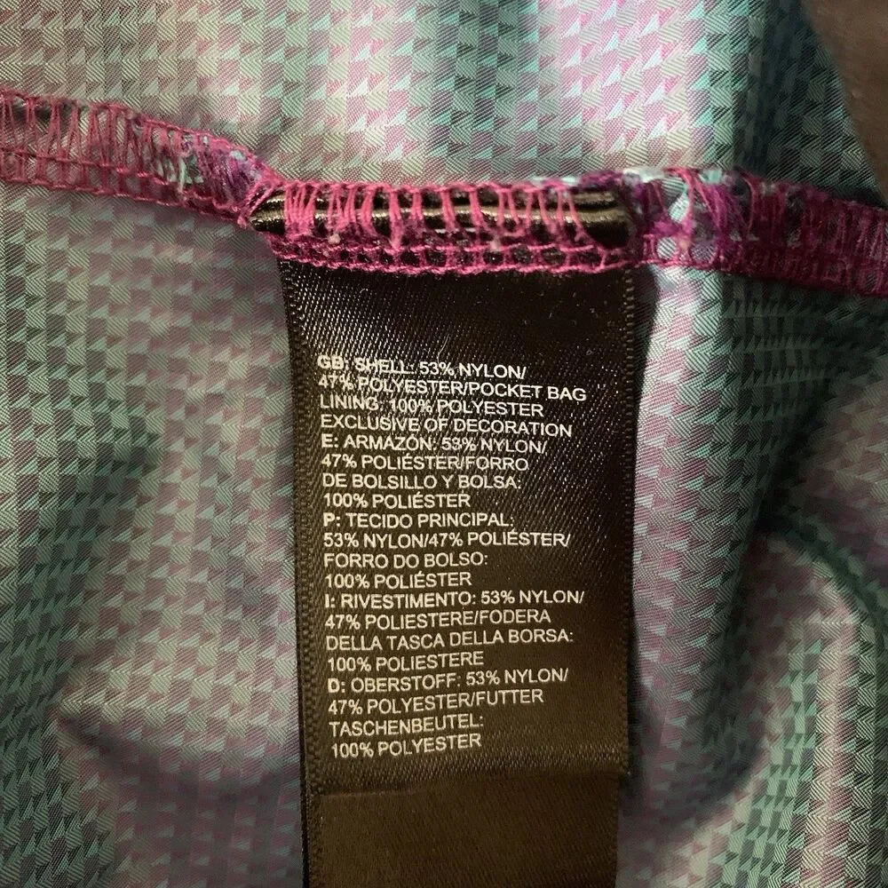 North Face Novelty Cyclone Iridescent Windwall Blue Jacket Full Zip Stow Sz M